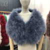 Real Ostrich Feather Wedding Shawl Women Winter Fur Wrap Cape Scarf Fluffy Feather Bridal Shrug Party Stoles Bride Cape Cloak