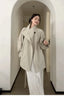Autumn Simple Style Korean Long Stand-up Collar White Trench Coat Women's Trench