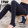 Autumn Winter Fleece Lined Pearl Velvet Over-the-Knee Leggings for Women Thickened Warm Tights for Cold Weather