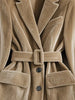 Casual Brown Velvet Blazer for Women Winter Thickened Long Sleeve Lapel Jacket Stylish Versatile Outerwear
