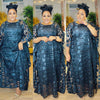 Elegant African Dresses for Women Traditional Dashiki Lace Boubou Plus Size Wedding Party Gown Muslim Kaftan Maxi Dress