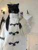 Autumn Winter Oversized Soft Thick Warm White Faux Fur Hoodie Women with Bear Ears Horn Buttons Punk Style Fluffy Jacket