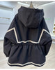 European Goods Ribbon Stitching Contrast Jacket Women's Spring and Autumn Leisure Loose Slim Short Trench Coat