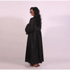 Solid Color Loose Fit Flare Sleeve Tiered Dress Crew Neck Ruffle Hem Pleated Long Maxi Dresses Spring Chic Casual Outwear