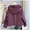 Jacket Women Autumn Korean Long Sleeve Hooded Casual Short Windbreaker Coat Female Outwear Tops Lady