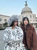 Cool Girls Faux Fur Coat Long Belted Leopard Print Fox Fur Outerwears Women Autumn Winter Thick Warm Soft Fluffy Overcoat