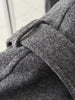 Vintage Loose Stand Collar Woolen Coat for Women Casual Solid Full Sleeve Warm Cropped Overcoat High Street Outwear