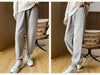 Women's Sports Wool Pants in AutumnWinter Solid Color Pockets Warm High-Quality Casual 100% Merino Pure Wool Small Leg Pants