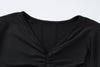 Women Elegant Ruffle Hem White Long Dress Shirring V-neck Flare Long Sleeve Dresses Evening Party Robes Vestido