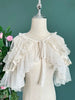 Lolita Short Shawl Coat Women Sweet Kawaii Lace Mesh Open Front Poncho Gothic Girls Retro Cute Princess Capes Outerwear