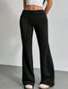 Autumn and Winter Solid Color Drawstring Women's Bell-Bottoms Casual Dressing