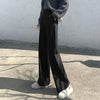 Korean Autumn Winter High Waist Wool Blend Womens Pants Loose Casual Female Straight Trousers Versatile Lady Pants