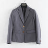 Preppy Style Slim Fit Solid Blazer Woman Double Button Turn-Down Collar Blazers Women Spring Autumn Basic Student JK Suit Coat
