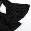 Elegant Vintage Mall Gothic Velvet Dresses Grunge Punk Style Flocked Bandage Dress Women Flare Sleeve Party Alt Outfit