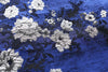 Elegant Brocade Jacquard Women Long Maxi Dress Blue Floral Ladis Party Fall Autumn Winter Clothing