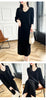 100% Merino Wool Women Long Dress Sweater V-Neck Pullover Long Dress Versatile Cashmere Knitwear Bottoming Clothing