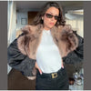 Women's Warm Faux Fur Spliced Cotton Coats Loose Lapel Long Sleeve Pockets Thicken Jacket Winter Lady Chic Outwear