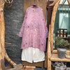 Spring Retro Print Ramie Loose Women Thin Wind Coats Leisure Long Trench Vintage Chinese Style Coat