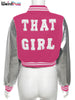 Fluffy Letter Short Jacket Varsity Women Hipster Leather Sleeve Patchwork Y2K Baseball Casual Wild Streetcoat Outwear