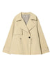 Women's Spring Retro Adjustable Waist Lapel Short Trench Coat Female High Street Casual Long Sleeve Windbreaker Mujer