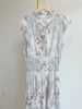 Kuzuwata Fresh Mid-length Print High Waist Robe Gentle Literary Lace Up Pleated Slim Mujer Japan Elegant Dress