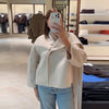 Women's Jacket Outerwear Scarf Collar Solid Long Sleeve Coat Loose Asymmetric Draped Jacket Elegant Casual Street Coat Ladies