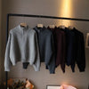 Korean Women's Knitted Sweater Double Zipper Stand Collar Coat Autumn Winter Casual Versatile Loose Cardigan Tops 3XL