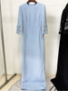 High Street S/S Designer Vestido Women's Half Sleeve Beaded Long Maxi Dress