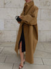 Women Solid Casual Long Trench Coat Lapel Collar Single Breasted Long Sleeve Loose Windbreaker Spring Autumn Streetwear