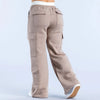 Women‘s Wide Leg Cargo Pants Elastic Waistband with Large Pockets Casual Fitness Sportswear Y2k Long Pants