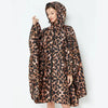 Big Size Women Leopard Raincoat Lightweight Rain Coat Poncho Ladies Waterproof Cloak Raincoats Adults Windproof Rainwear