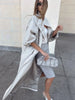 Women Solid Casual Long Trench Coat Lapel Collar Single Breasted Batwing Sleeve Windbreaker Streetwear Oversized Outerwears