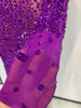 Sparkly Rhinstones Long Sleeve Elegant Party Dress Women Performance Stage Outfit Evening Birthday Prom Gown