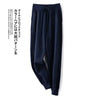 Women 100% Wool Pants Autumn and Winter Soft Comfortable High-Waist Knitted Thicken Pants Female Thin pants Casual Trousers