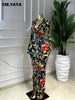 Women Full Sleeve Floral Print Bodycon Long Dress Spring Evening Street Birthday Night Party Vestidos Sexy Dresses