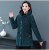 2026New Autumn Winter With Velvet Cotton-padded Jacket Women Mid-Aged Mother Hooded Floral Plus Velvet Warm Parkas Coat Female
