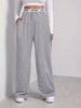 Women's Pants High Waist Webbing Loose Women's Wide Leg Pants Solid Colour Casual Female Pants Autumn Daily Wear