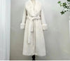 White Turn Coat Women's Autumn Winter Belt Woolen Coat Fur Coat Fragrant Wind High end Lightweight Short Fur Neck