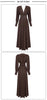 Dresses For Women Plunging V Neck High Waist Belt Long Sleeves Wedding Party Dress Brown Gowns