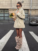 Women's Stand Collar Mid Length Trench Coat Drawstring Waist Autumn Winter Coats Cotton Outer Jacket