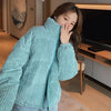 Women Parkas Turtleneck Full Sleeve Thick Coats Short Coat Solid Zipper Spliced Jackets Pocket Casual Elegant Lady Winter