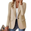 Fall Long-Sleeved Solid Color Cardigan Women's Small Suit Jacket