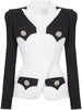 High Street Designer Jacket Women's Slim Fitting Rhinestone Diamonds Buttons Color Block Blazer