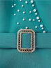 Red Evening Dress V-neck Bead Belt Mesh Lantern Long Sleeve Sexy Women's Party Classy Office Ladies Wedding Guest Gowns