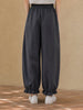 150-160cm Petite Women Pants Ankle Length Lantern Jogger Pants Elastic High Waist Wide Leg Lengthening Trousers