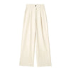 Women's High Waist Striped Straight Leg Pants Vintage Zipper Loose Solid Color Pants Office Casual Women's Pant