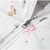 Women's Floral Print Hooded Puffer Jacket with Bow Decor Cute Oversized Winter Warm Coat Loose Casual Feminine Outerwear