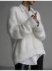 Imitation Mink Cardigan For Women Autumn Thick Knitted Jackets Yellow Oversize Cardigans Ladies Black Women Knitted Coat Velvet