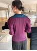 Spring Colorblock Lapel Women's Pleated Short Coat Casual Versatile Single Breasted Jackets 2DB6388