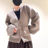 Women's Knitted Cardigan Solid Full Sleeve V Neck Ribbed Autumn Coat Commute Female Knitwear Cardigan Tops